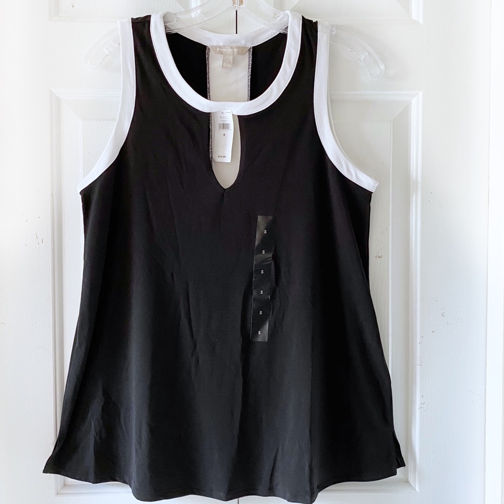 Banana Republic Womens Black White Sleeveless Top